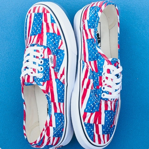 Authentic Vans  Stars Stripes American Flags Mens 11.5 3053 - Picture 9 of 10
